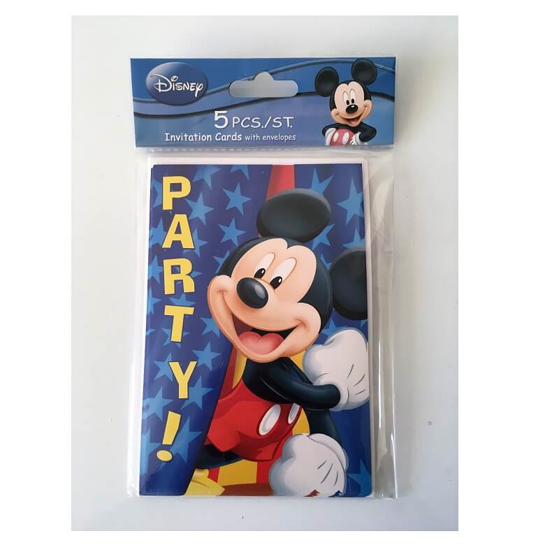 Cartes Invitation Anniversaire Enfant Mickey Par 5
