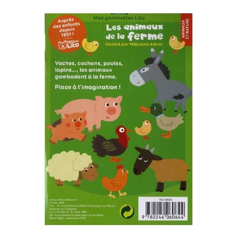 Gommettes illustrées animaux de la ferme - Lot de 3 pochettes - Le