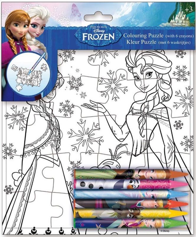 Puzzle La reine des neiges à colorier et 6 crayons