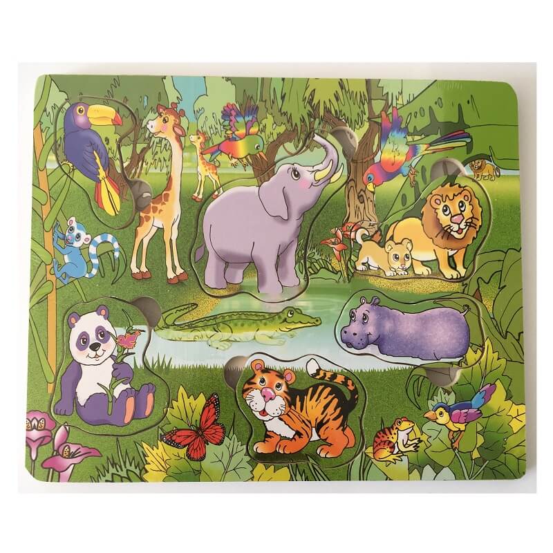 Puzzle animaux en bois pour enfants de 1, 2, 3 ans, pour filles et