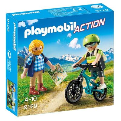jouet enfant pilote de motocross - playmobil (5 pieces) noir