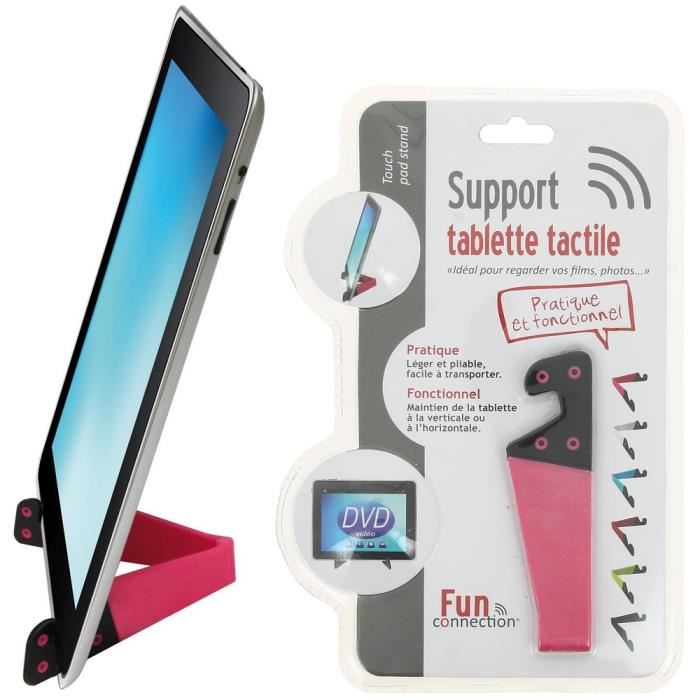 Support tablette tactile léger et pliable rose